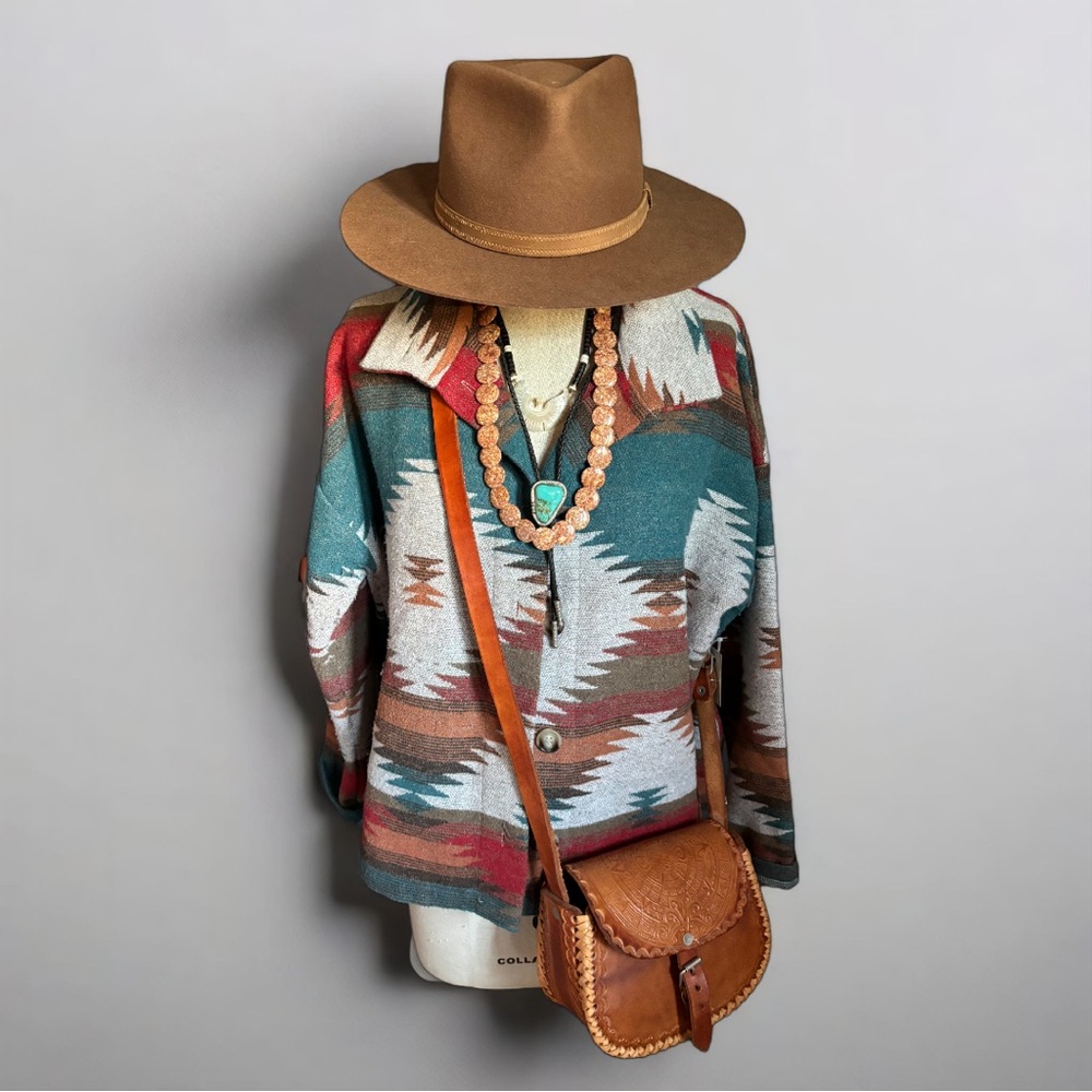 BLUE B Soft Comfy Lightweight Aztec Pattern Jacket